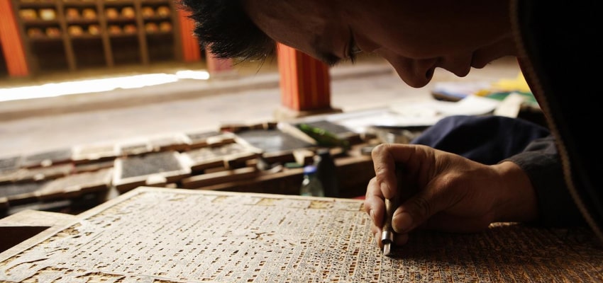 Wood Carving at the Potala Palace